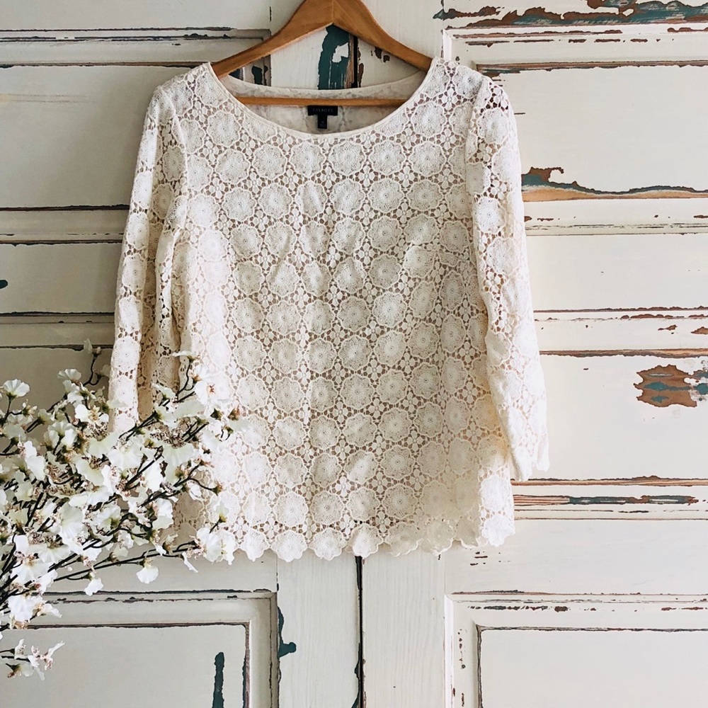 Talbots Crochet Lace Top